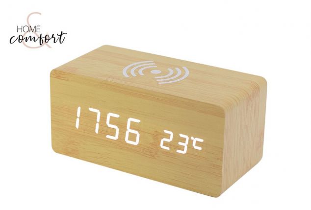Digitale designwekker met draadloos opladen: 1 + 1 GRATIS