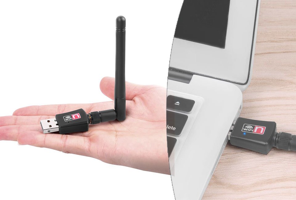 USB Wi-Fi receiver (300 Mbps) for a stronger and greater Wi-Fi signal