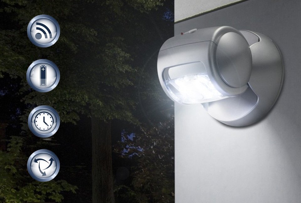 Draadloze verstelbare ledbuitenlamp met sensor