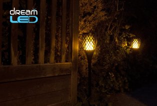 Set van twee LED-fakkels op zonne-energie voor in de tuin — 5