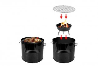 XL barrel houtskoolbarbecue verstelbaar in hoogte — 4