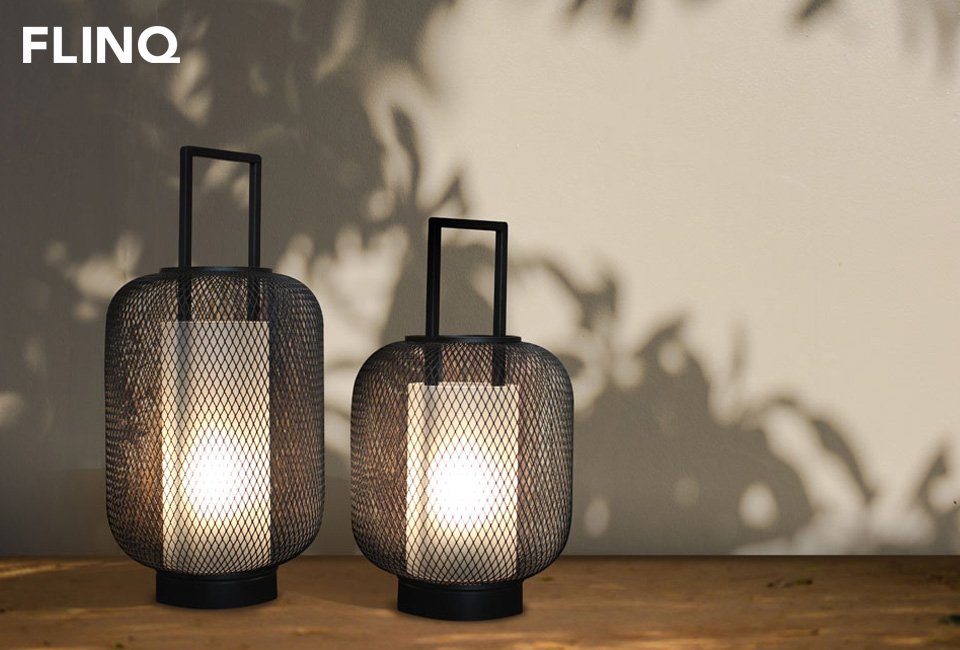 Lot de 2 lanternes LED tendance avec minuteur