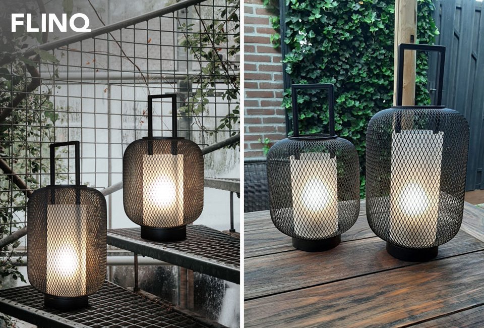 Lot de 2 lanternes LED tendance avec minuteur