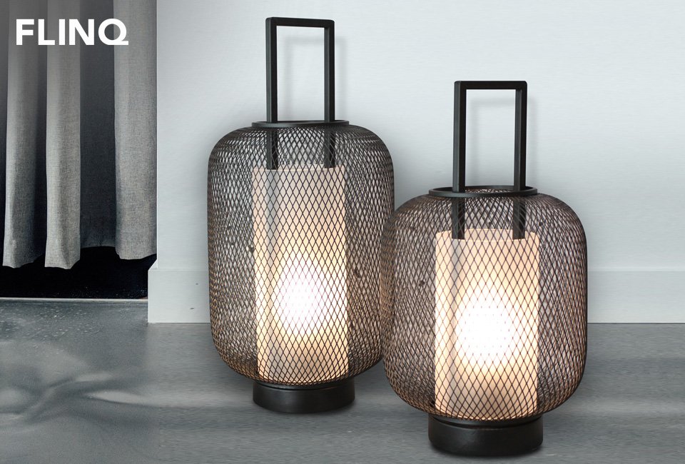 Lot de 2 lanternes LED tendance avec minuteur