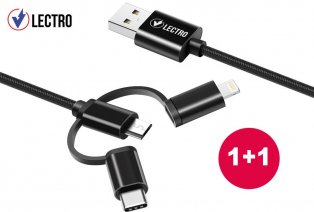 3 meter lange 3-in-1 USB-oplaadkabel: 1 + 1 GRATIS — 2