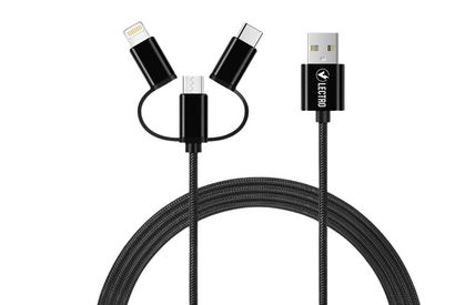 3 meter lange 3-in-1 USB-oplaadkabel: 1 + 1 GRATIS — 5