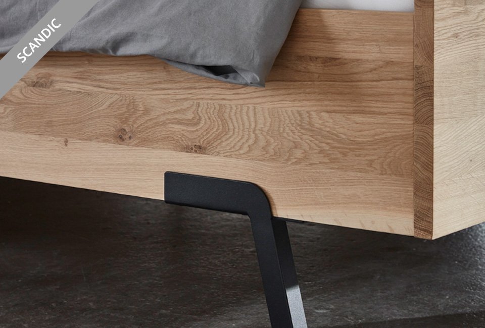 Eikenhouten bedframe met lattenbodem en optionele pocketveermatras