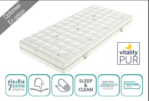 Eikenhouten bedframe met lattenbodem en optionele pocketveermatras
