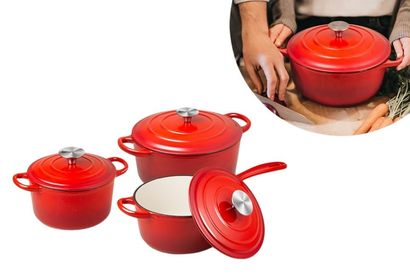 6-delige set gietijzeren potten — 8