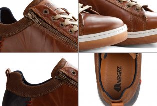 Sportieve lederen sneakers voor mannen met rits — 3
