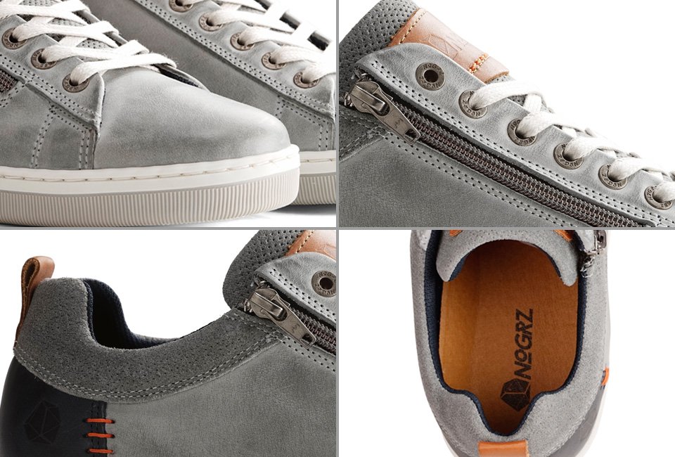 Sportieve lederen sneakers voor mannen met rits