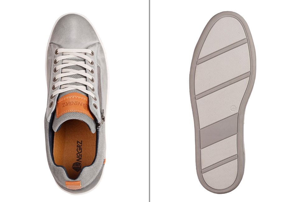 Sportieve lederen sneakers voor mannen met rits