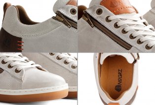 Sportieve lederen sneakers voor mannen met rits — 9