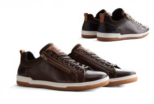 Sportieve lederen sneakers voor mannen met rits — 11