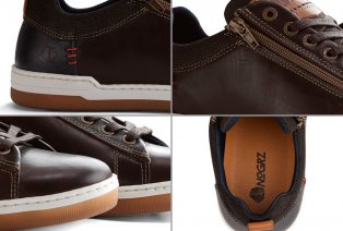 Sportieve lederen sneakers voor mannen met rits — 12
