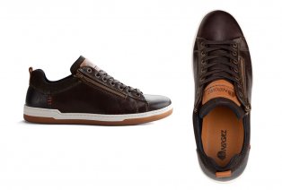 Sportieve lederen sneakers voor mannen met rits — 13
