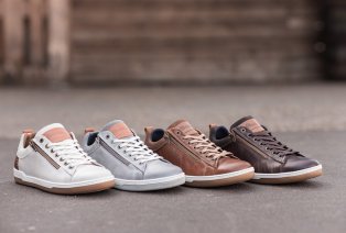Sportieve lederen sneakers voor mannen met rits — 14