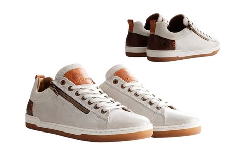 Sportieve lederen sneakers voor mannen met rits