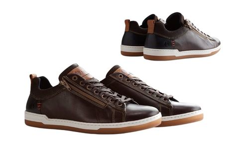 Sportieve lederen sneakers voor mannen met rits