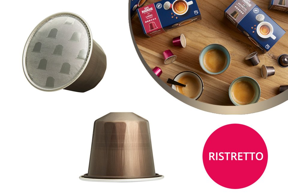 100 capsules de café Magnani compatibles avec les machines Nespresso