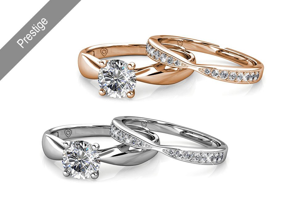 Bague sertie de cristaux Swarovski Elements