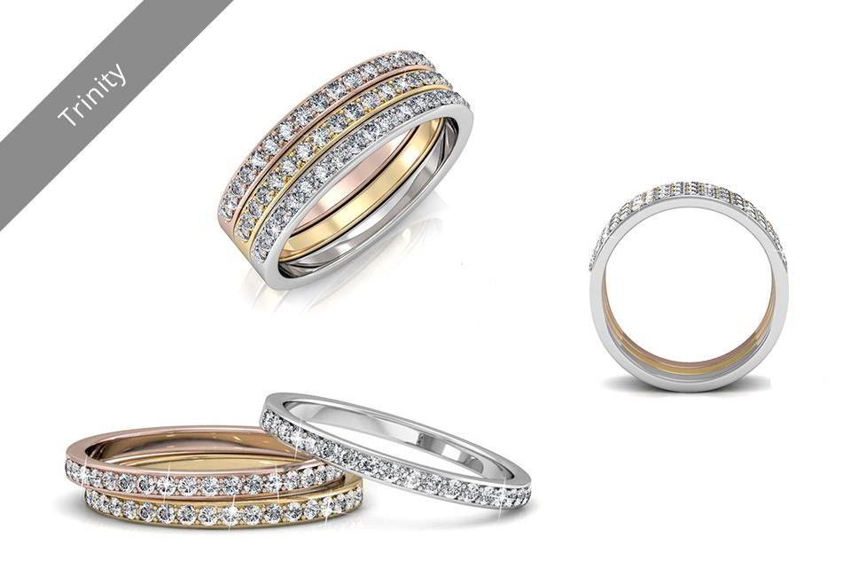 Bague sertie de cristaux Swarovski Elements