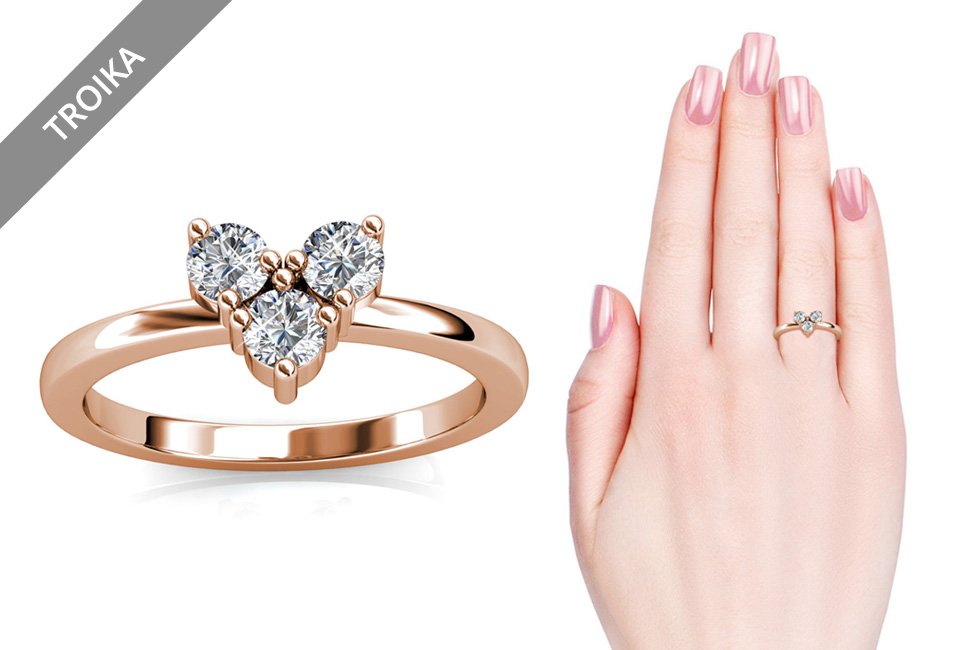 Bague sertie de cristaux Swarovski Elements