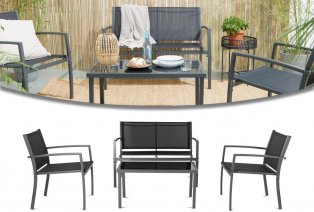 Tuinset met dubbele zitbank, 2 stoelen en een tafel — 5