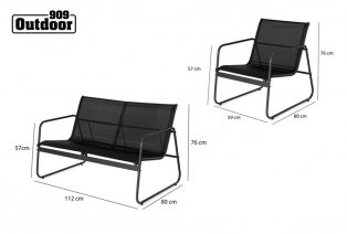Set de jardin avec siège 2 places, 2 chaises et une table — 3