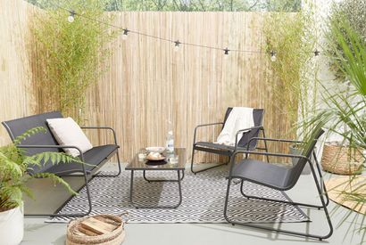 Set de jardin avec siège 2 places, 2 chaises et une table — 6