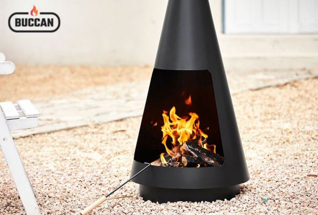 Brasero XL en forme de cheminée de la marque Buccan