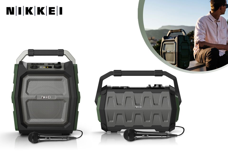 Nikkei SPEAKERBOXX met radio, speaker en microfoon voor karaoke