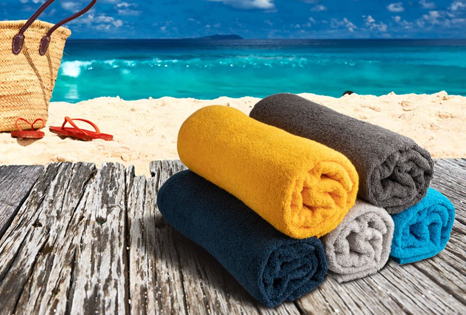 Set van 2 katoenen strandlakens