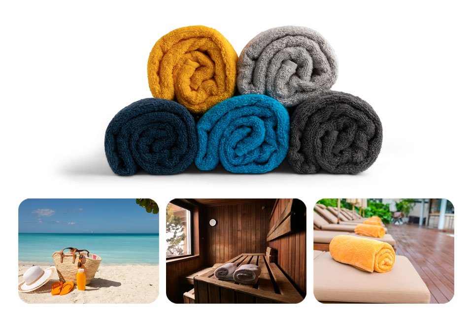 Set van 2 katoenen strandlakens