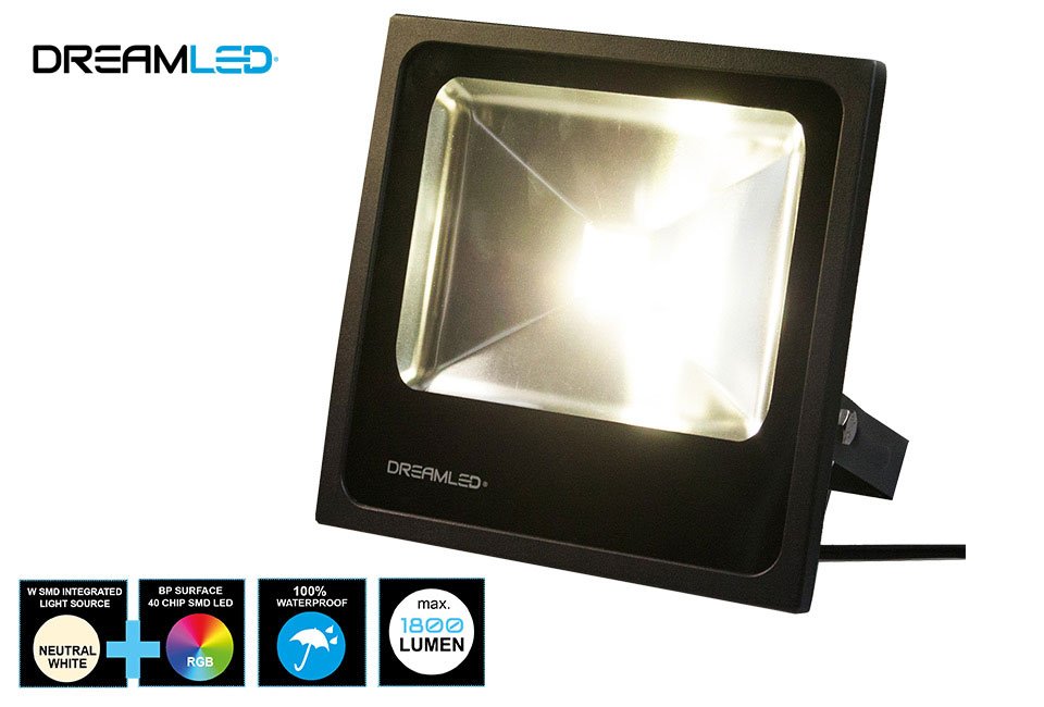 Éclairage d´ambiance doté d´un puissant projecteur LED de couleur