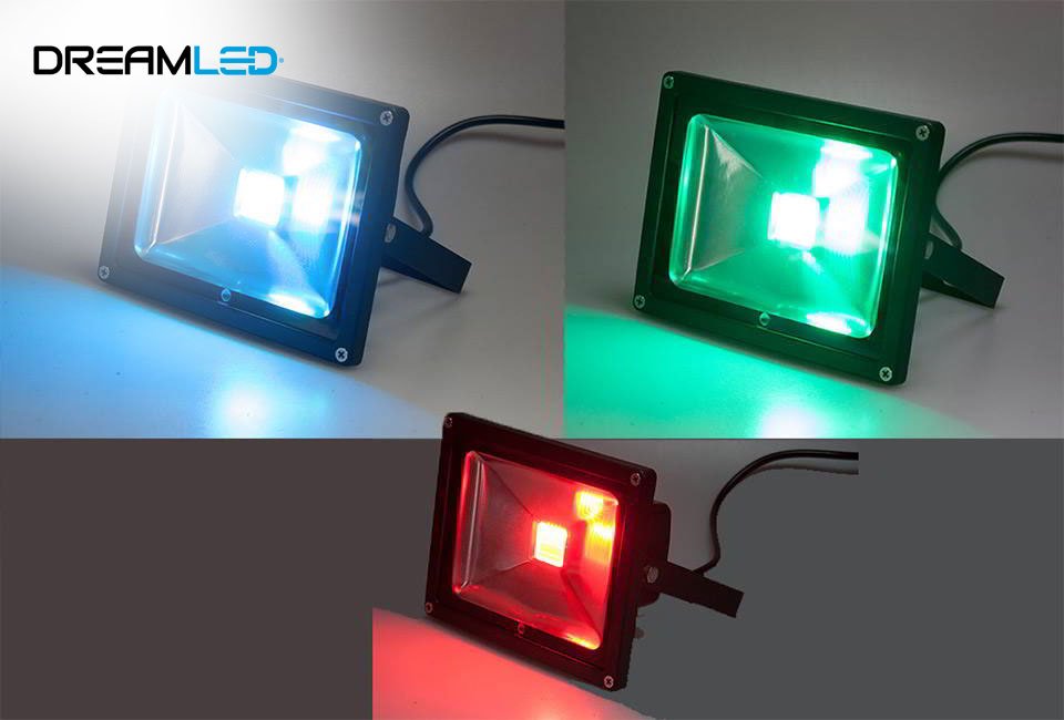 Éclairage d´ambiance doté d´un puissant projecteur LED de couleur