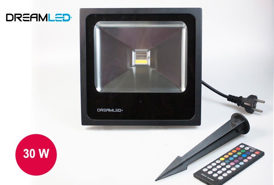 Éclairage d´ambiance doté d´un puissant projecteur LED de couleur