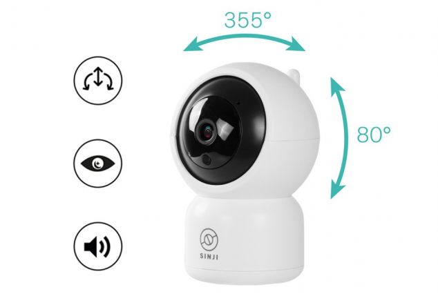 Caméra intelligente intérieure pivotante de la marque Sinji