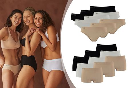 6-er Packung nahtloser Slips oder Hipster für Damen