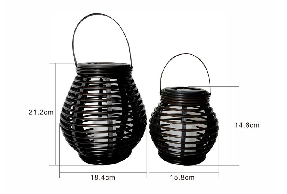 Set of two atmospheric LED lanterns