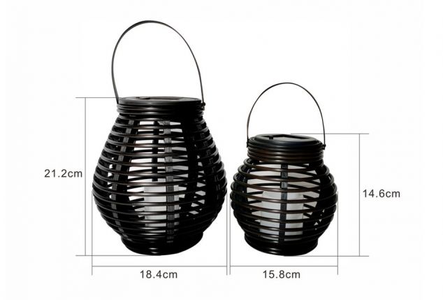 Set of two atmospheric LED lanterns