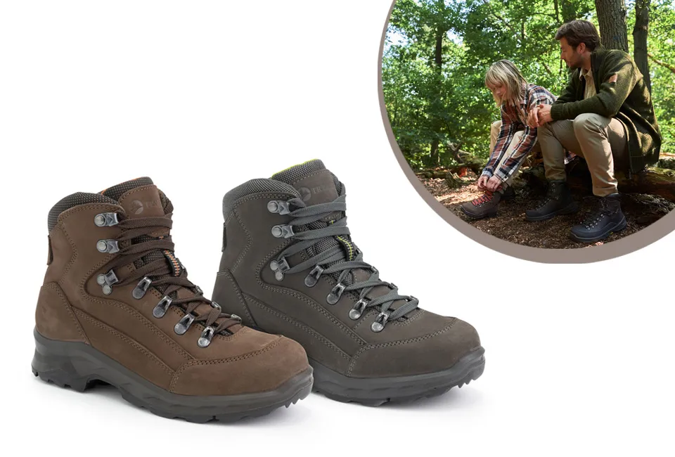 Stevige wandelschoenen met rubberen profielzool