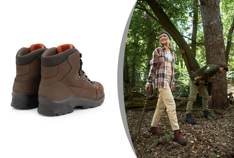 Stevige wandelschoenen met rubberen profielzool