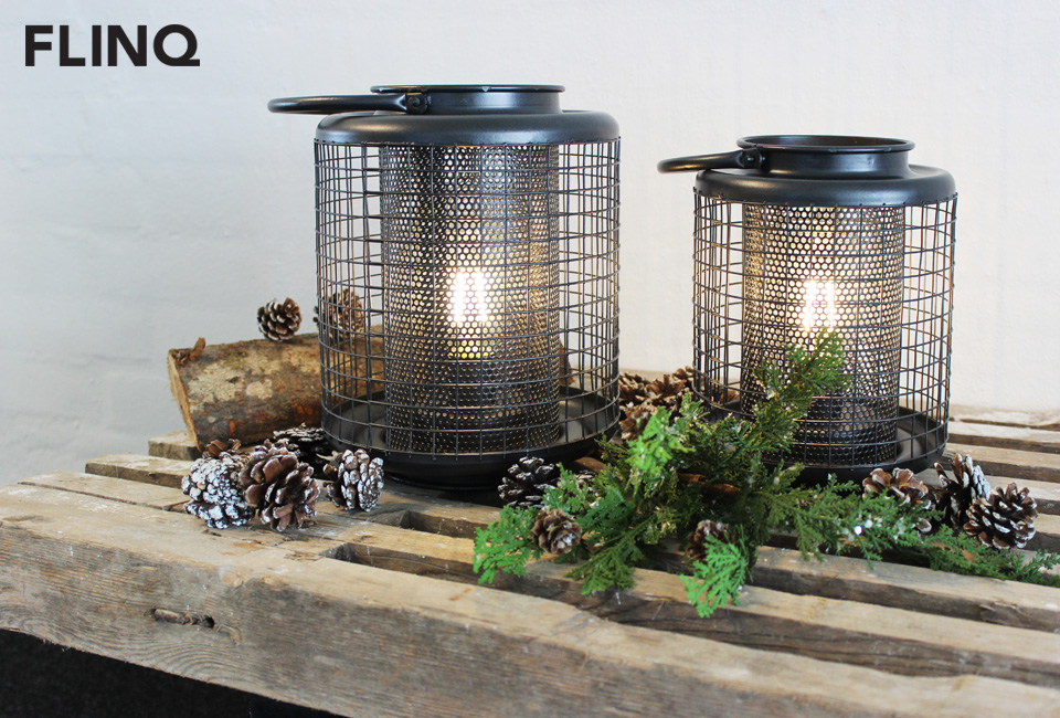 Set van 2 sfeervolle LED-lantaarns met timer
