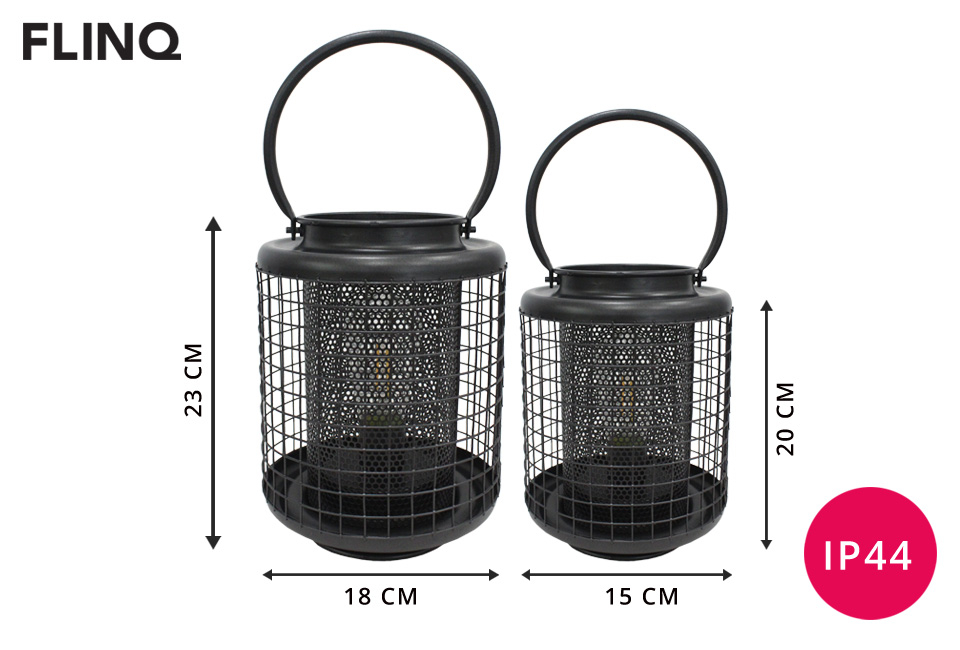 Set van 2 sfeervolle LED-lantaarns met timer