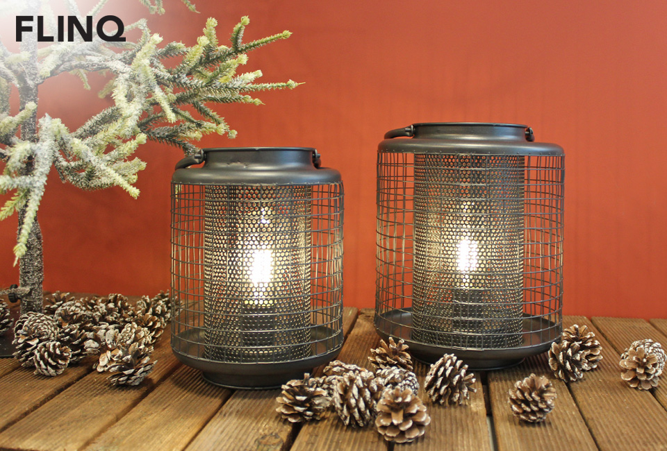 Set van 2 sfeervolle LED-lantaarns met timer