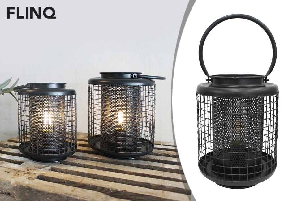 Set van 2 sfeervolle LED-lantaarns met timer