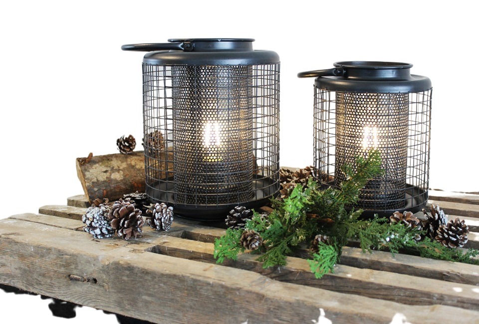 Set van 2 sfeervolle LED-lantaarns met timer