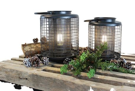 Set van 2 sfeervolle LED-lantaarns met timer