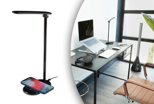 Lampe de bureau LED multifonctionnelle, station de rechargement sans fil incluse — 5